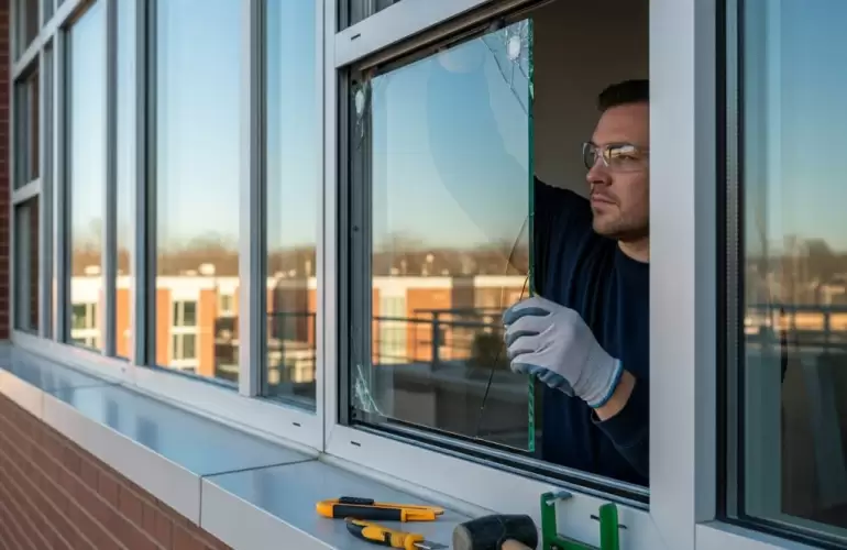 Замена стеклопакетов в алюминиевых окнах